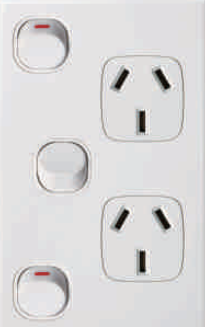 Standard (10amp) Double Power Point with 16amp switch