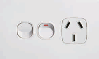 Standard (10amp) Single Powerpoint with 16A Switch White