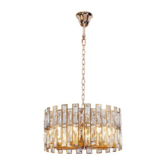 400mm Gold 5-Light Round Crystal Traditional Pendant Fixture