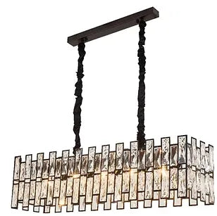 Long black Rectangle Mosaic Pendant