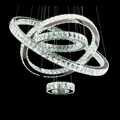 Four Rings Crystals Pendant Light