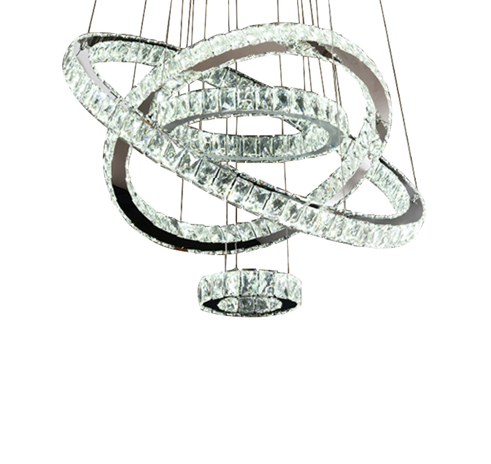 Four Rings Crystals Pendant Light
