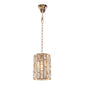200mm Gold 1-Light Round Crystal Traditional Pendant Fixture