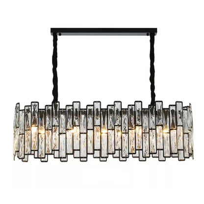 Long black Rectangle Mosaic Pendant