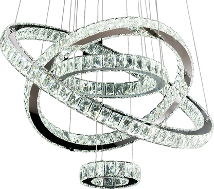 Four Rings Crystals Pendant Light